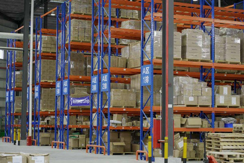Cartons checked in a China warehouse